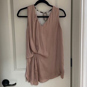 Dolan Tan shiny silk tank top